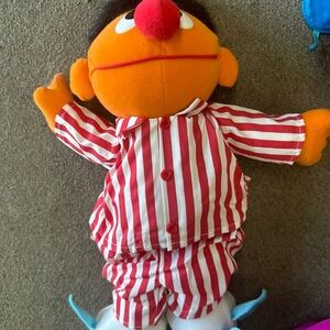 Sesame Street‎ Ernie Stuffed Animal in Red and White Pajamas